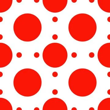 Large Red Circle Grid Geometric Seamless Pattern イラスト素材