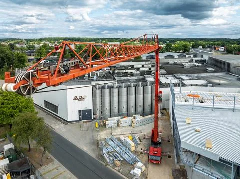 Large red crane Stock Photos