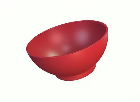 Large red dish on a white background 3d rendering イラスト素材