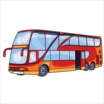 A large red double-decker bus Stock Illustration