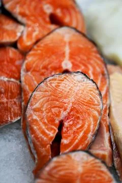 Large red fish salmon Stock Photos