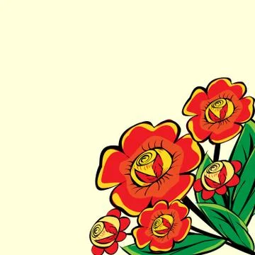 Large red flowers Stock Illustration