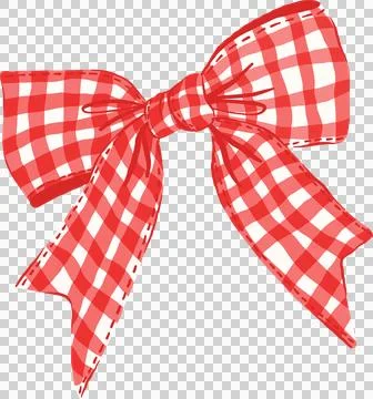 Large Red Gingham Ribbon Bow Illustration Stock Illustration