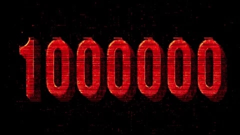 Large red numbers flash repeatedly against a black backdrop, showcasing a Stock Footage 318454629