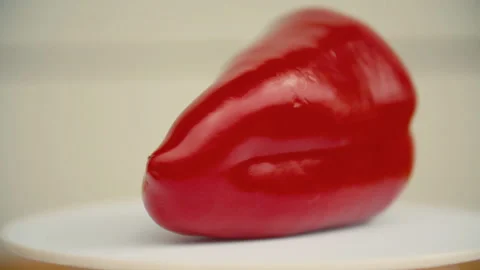 Large red pepper close-up Stock Footage 114752539