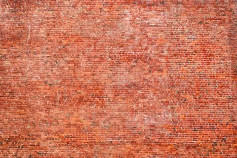 Large red rough brick wall texture Foto stock