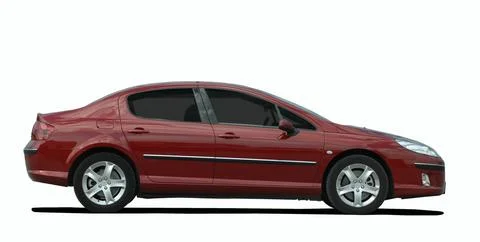 Large red sedan Fotos Stock