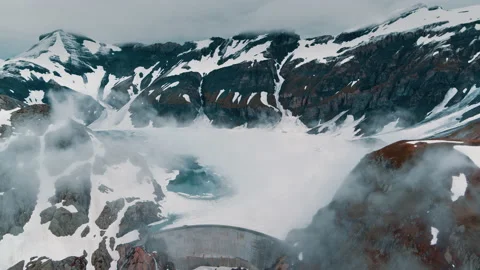 Large reservoir in mountains of Emosson Stock Footage 160776347
