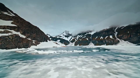 Large reservoir in mountains of Emosson Stock Footage 160776702