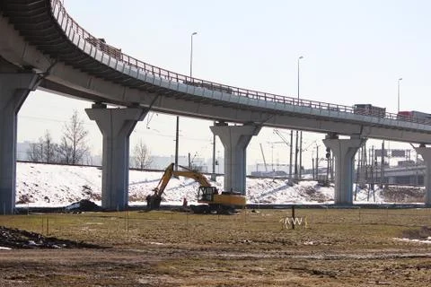 Large ring highway, bottom view Stock Photos