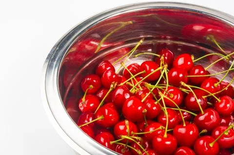Large ripe red cherries Foto stock