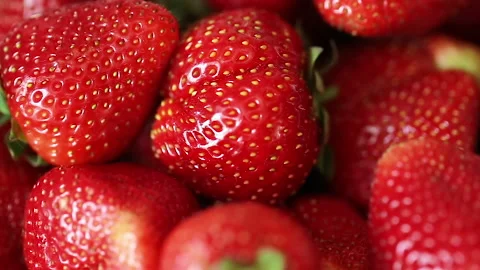 Large ripe strawberries Stock Footage 156410598