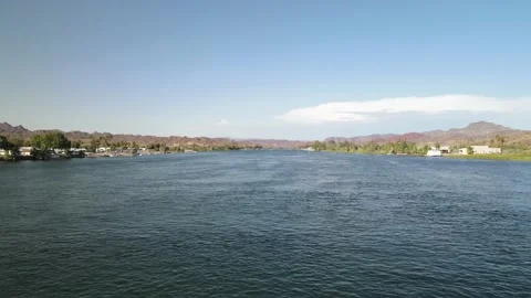 A Large River Runs Through A Desert Landscape Stock-Footage 209292211