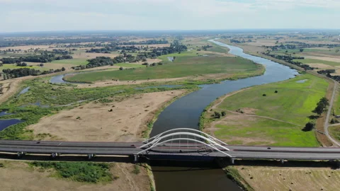 A large road bridge recorded from a drone Stock Footage 92690634