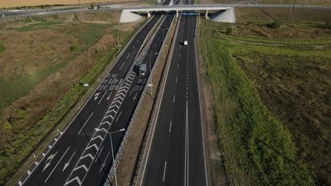 Large road junction shot from the sky Stock Footage 217551300