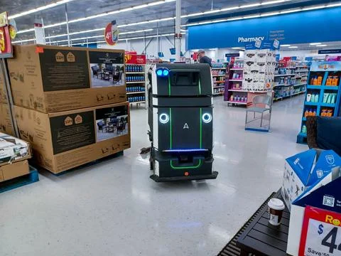 Large robot vacuum cleaner Stock Photos