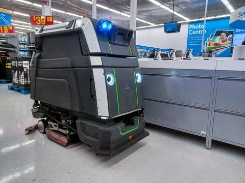 Large robot vacuum cleaner Stock Photos