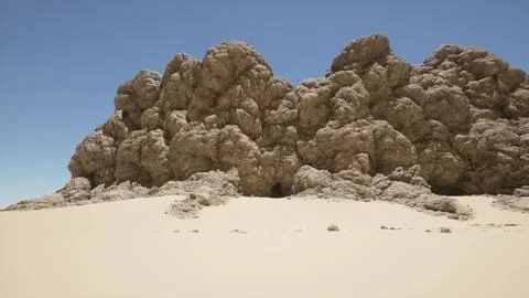 A large rock formation in the middle of a desert Stock Illustration
