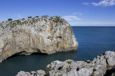 A large rock in the ocean 写真素材