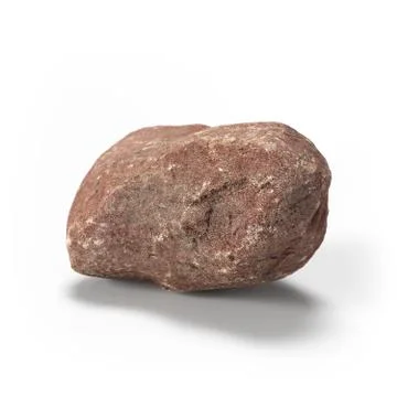 Large rock stone isolated on a white background 3d rendering 库存插图