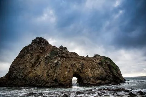 Large rock surface at Big Sur California Stock Photos