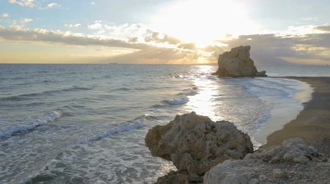 Large rock in the water Stock Footage 45596245