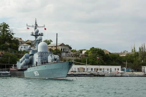 Large Rocket Launch P-239. Board number - 953. Sevastopol naval base of the Stock Photos