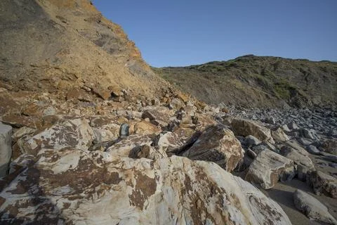 Large rockfall Stockfoto's
