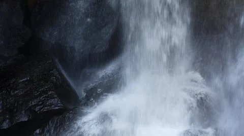 Large rocks in the waterfall Stock Footage 49405663