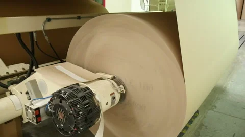 A large roll of packaging cardboard at the factory 3 스톡 동영상 65786716