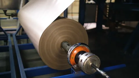 Large roll of web on a reel Stock Footage 278075982