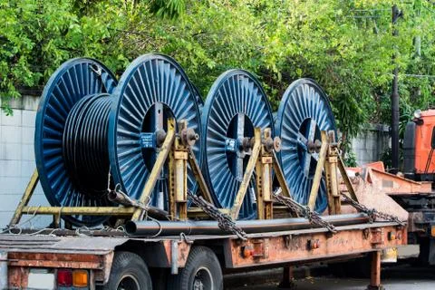 Large roll wire Fotos Stock