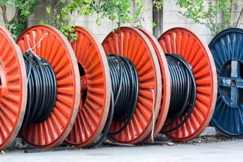 Large roll wire Fotos Stock