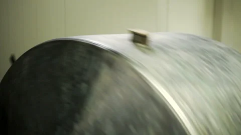 Large Rotating Metal Drum Stock Footage 294841432