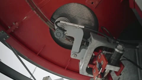 Large rotating wheel of the ski lift Video stock 327876776