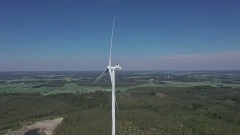 Large rotor wind electric generator. Lar... | Stock Video | Pond5