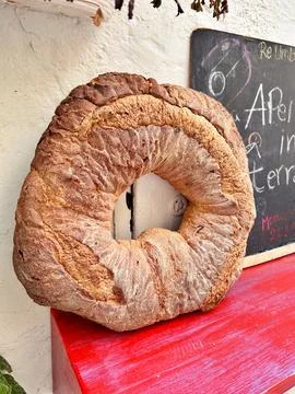 Large round bread Stock Photos