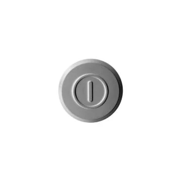 Large round on/off button. Close up. Isolated on white background 스톡 사진