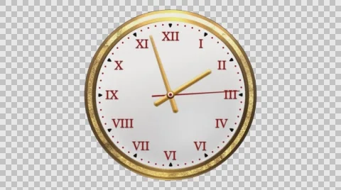 Large round clock 12 hours over 30 seconds. Roman Numerals Chart Stock Footage 60364580