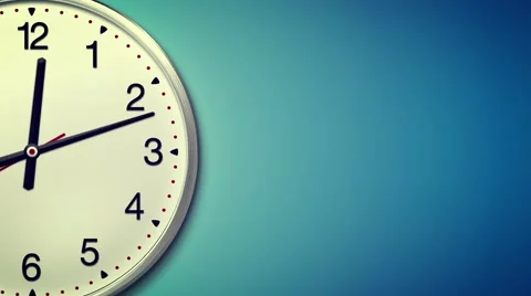 Large round clock counting down 6 hours over 30 seconds. Time lapse. Stock Footage 49910656