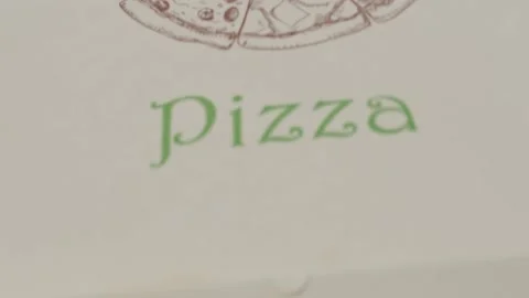 Large round pizza with a cheese side in a box. PIZZA Stock Footage 151357365