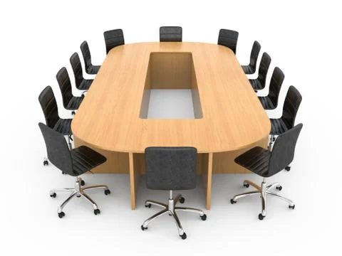 Large round wooden table Illustrazione stock