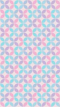 Large rounded leaves repeat across a pale ground in dusty pastel shades, cr.. Stock Illustration