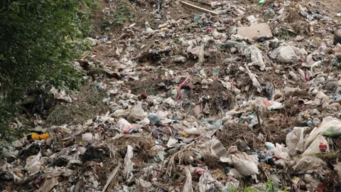 Large rubbish pile of garbage dumps pile, concept of pollution, concept of waste Stock Footage 207870697