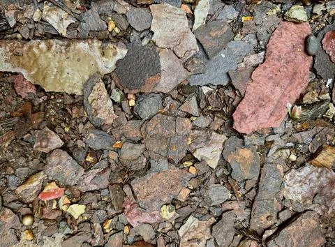 Large Rust Flakes and Corrosion Debris Removed from Ship Deck Stock Photos