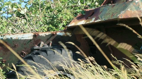 Large rusty army vechicle 5 Stock Footage 40731779