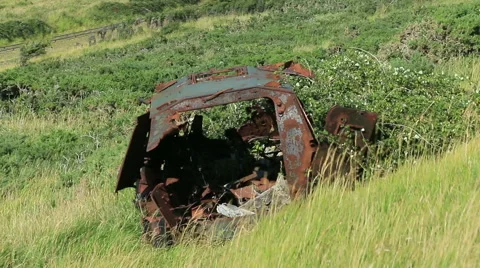 Large rusty army vechicle 7 Stock Footage 40732083