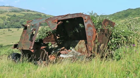 Large rusty army vechicle 9 Stock Footage 40731954