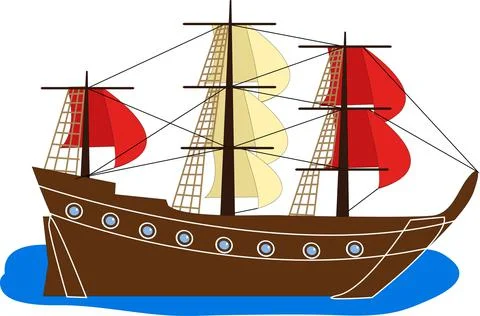 Large sailing ship Stock Illustration