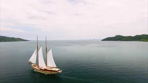 Large sailing ship in the sea 動画素材 64139467